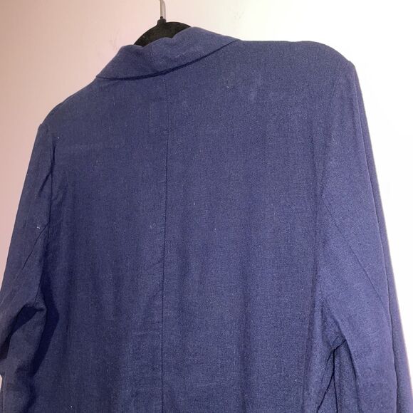 Old Navy Linen Blazer Women Size M Navy Blue Jacket Office Career Neutral - Picture 7 of 7